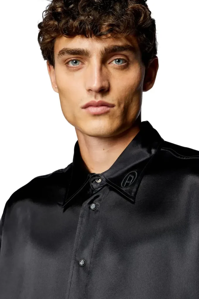 s-ricco Camicia in raso con colletto ricamato con logo s-ricco Camicia in raso con colletto ricamato con logo