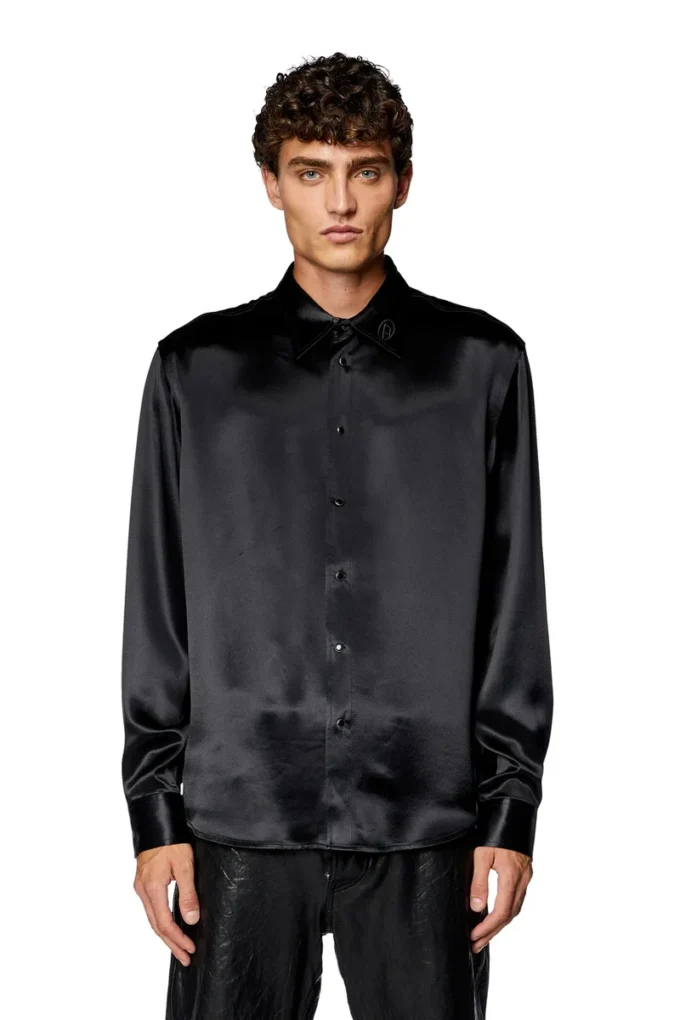 s-ricco Camicia in raso con colletto ricamato con logo s-ricco Camicia in raso con colletto ricamato con logo