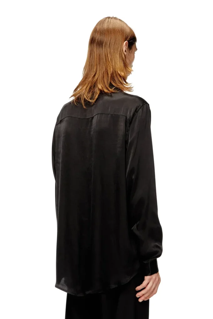 s-simply-ajfu Camicia in cupro con logo ricamato s-simply-ajfu Camicia in cupro con logo ricamato