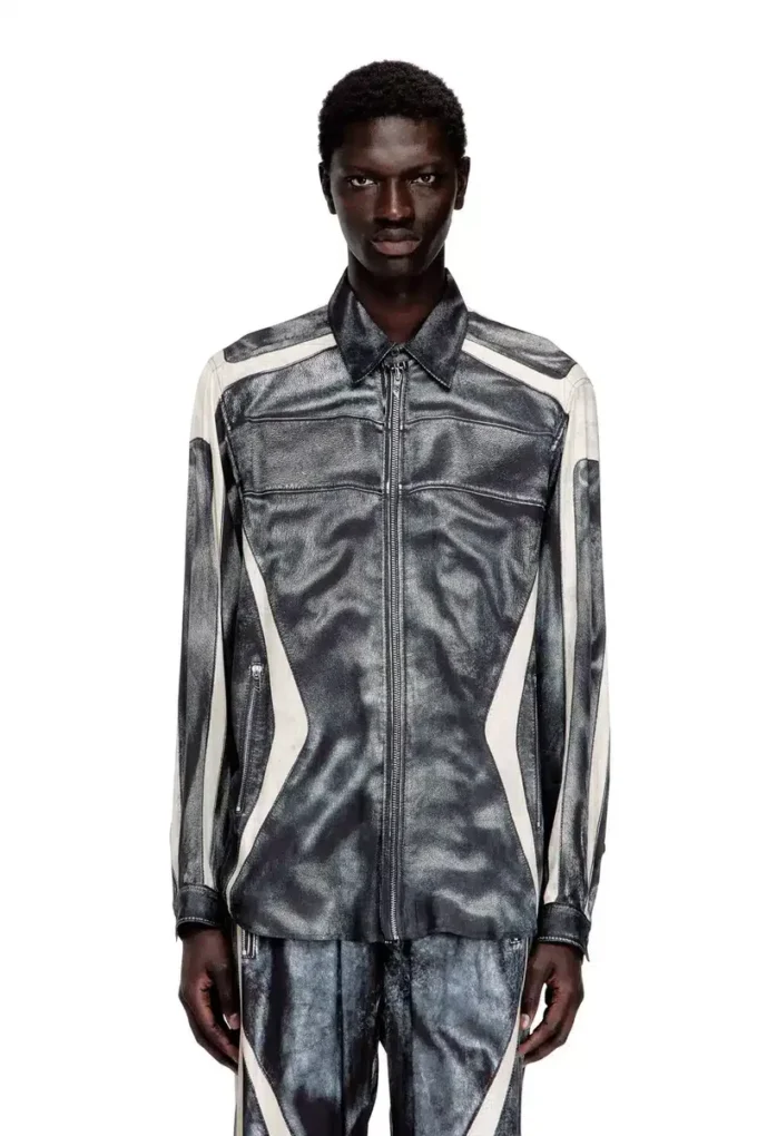 s-simply-bmcz Camicia in viscosa stampata con chiusura frontale con zip