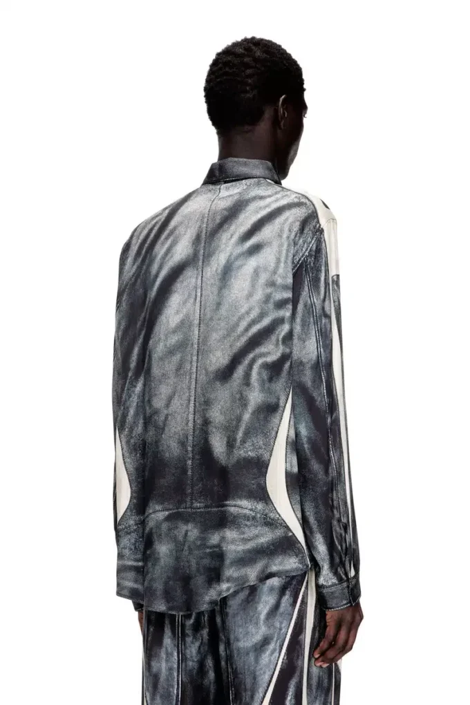 s-simply-bmcz Camicia in viscosa stampata con chiusura frontale con zip