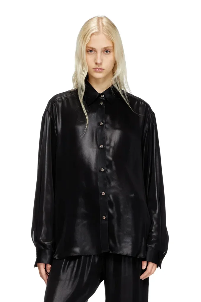 s-simply-c-wn-q1 Camicia fluida in tessuto laminato s-simply-c-wn-q1 Camicia fluida in tessuto laminato