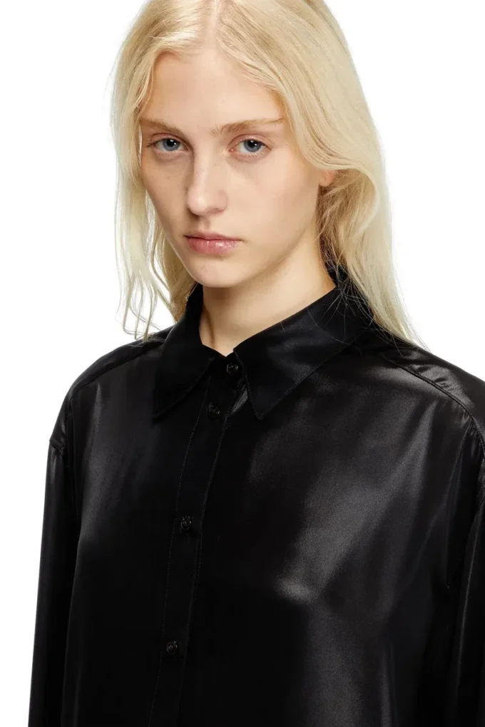 s-simply-c-wn-q1 Camicia fluida in tessuto laminato s-simply-c-wn-q1 Camicia fluida in tessuto laminato