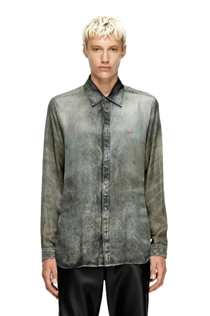 s-simply-lkct Camicia in viscosa effetto denim