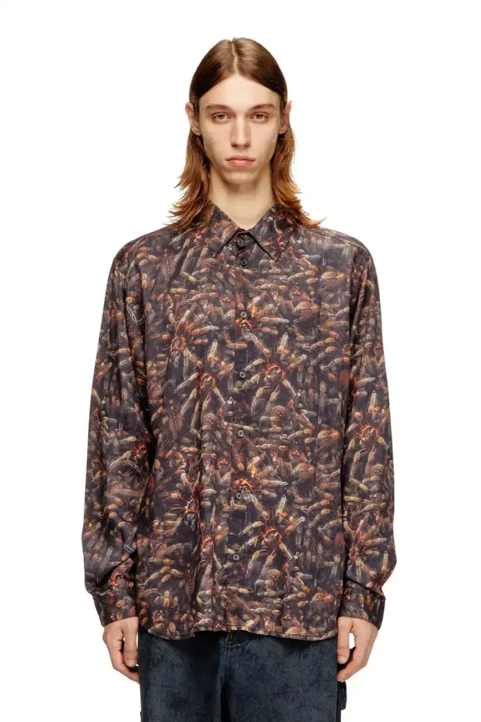 s-simply-spider-pjbk Camicia in lyocell con stampa all-over s-simply-spider-pjbk Camicia in lyocell con stampa all-over