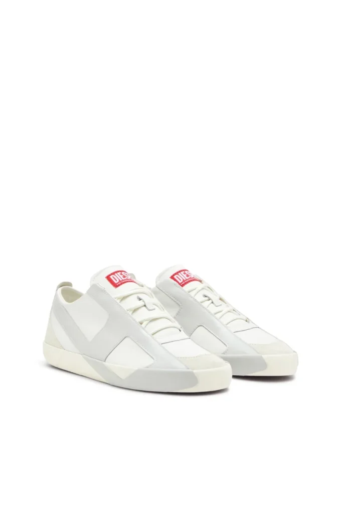 s-slante-d low S-Slante-D-Sneakers in pelle scamosciata e pelle con logo D