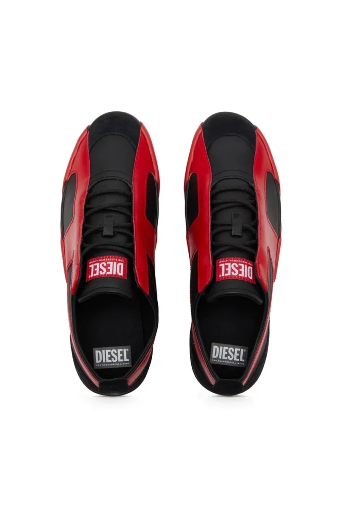 s-slante-d low S-Slante-D-Sneakers in pelle scamosciata e pelle con logo D