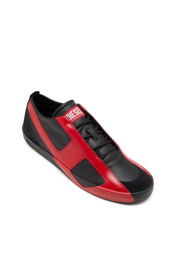 s-slante-d low S-Slante-D-Sneakers in pelle scamosciata e pelle con logo D