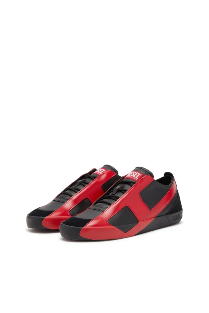 s-slante-d low S-Slante-D-Sneakers in pelle scamosciata e pelle con logo D