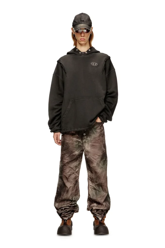 s-thug-hoodie Felpa con cappuccio con effetto slavato s-thug-hoodie Felpa con cappuccio con effetto slavato