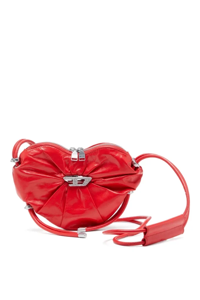 scrunch-d heart Borsa a tracolla Scrunch-D-Heart in pelle stropicciata
