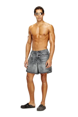 soccer-41-dnm Costume da bagno con stampa trompe l’oeil denim