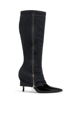 Stivali attorcigliati D-Venus Stivali al ginocchio D-Venus-Stiletto con effetto trompe l’oeil jeans Stivali attorcigliati D-Venus Stivali al ginocchio D-Venus-Stiletto con effetto trompe l’oeil jeans