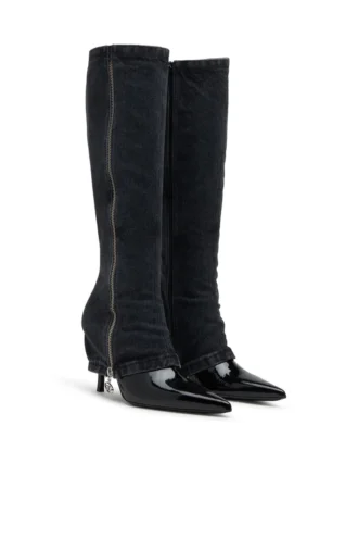 Stivali attorcigliati D-Venus Stivali al ginocchio D-Venus-Stiletto con effetto trompe l’oeil jeans Stivali attorcigliati D-Venus Stivali al ginocchio D-Venus-Stiletto con effetto trompe l’oeil jeans