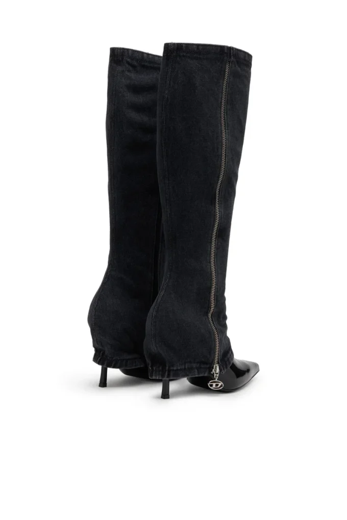 Stivali attorcigliati D-Venus Stivali al ginocchio D-Venus-Stiletto con effetto trompe l’oeil jeans Stivali attorcigliati D-Venus Stivali al ginocchio D-Venus-Stiletto con effetto trompe l’oeil jeans