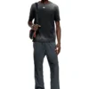 t-adjust-t1 T-shirt sbiadita con taglio ovale D