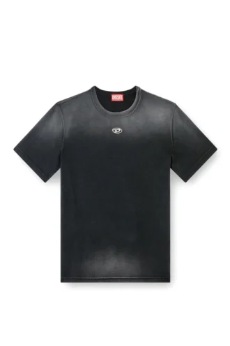 t-adjust-t1 T-shirt sbiadita con taglio ovale D