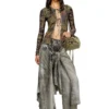 t-afry Cardigan con lacci e stampe mimetiche miste t-afry Cardigan con lacci e stampe mimetiche miste