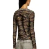 t-afry Cardigan con lacci e stampe mimetiche miste t-afry Cardigan con lacci e stampe mimetiche miste