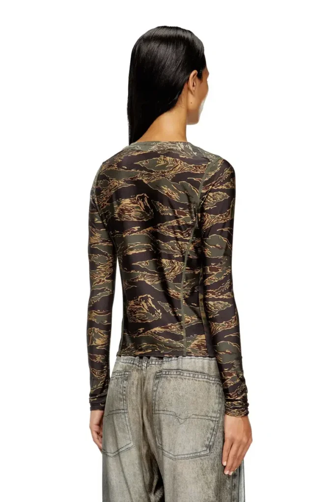 t-afry Cardigan con lacci e stampe mimetiche miste t-afry Cardigan con lacci e stampe mimetiche miste
