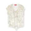 t-afrymy Top con lacci e stampa mimetica mista t-afrymy Top con lacci e stampa mimetica mista