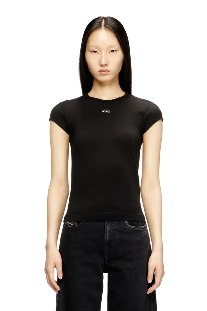 t-angie-od T-shirt con logo ricamato traforato t-angie-od T-shirt con logo ricamato traforato