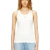 t-anki-od Canotta slim a costine con logo Oval D metallizzato t-anki-od Canotta slim a costine con logo Oval D metallizzato