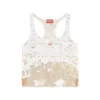 t-bils-dev Canotta in tulle con jersey distrutto t-bils-dev Canotta in tulle con jersey distrutto