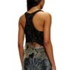 t-bils-dev Canotta in tulle con jersey distrutto t-bils-dev Canotta in tulle con jersey distrutto