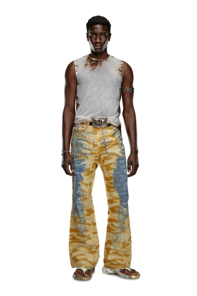 t-bisco-burn-art Top in tulle con stampa plastica bruciata t-bisco-burn-art Top in tulle con stampa plastica bruciata