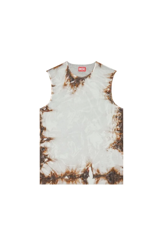 t-bisco-burn-art Top in tulle con stampa plastica bruciata t-bisco-burn-art Top in tulle con stampa plastica bruciata