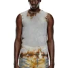t-bisco-burn-art Top in tulle con stampa plastica bruciata t-bisco-burn-art Top in tulle con stampa plastica bruciata