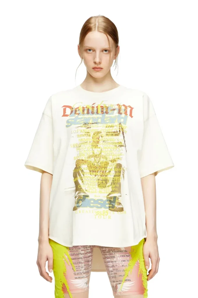 t-bix-aa T-shirt con stampa di testi t-bix-aa T-shirt con stampa di testi