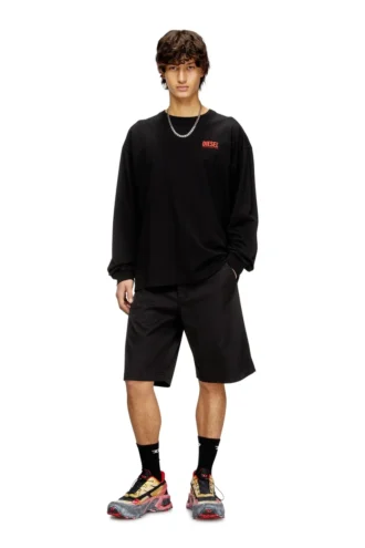t-boxt-ls-bisk T-shirt comoda a maniche lunghe con loghi Diesel