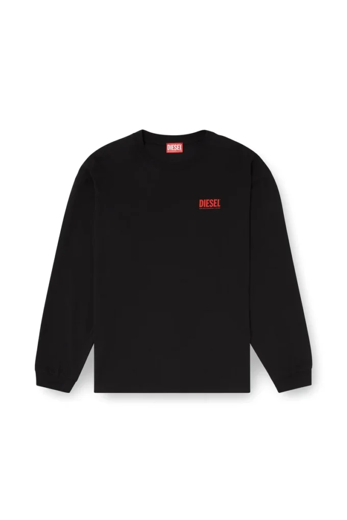 t-boxt-ls-bisk T-shirt comoda a maniche lunghe con loghi Diesel