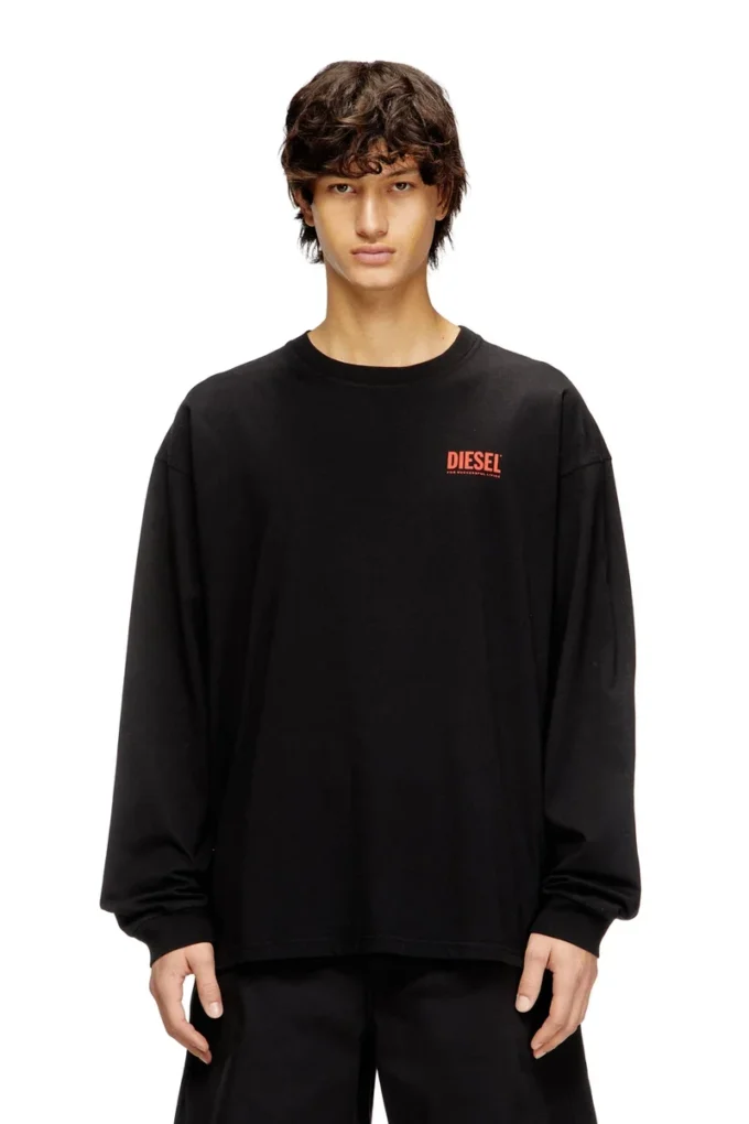 t-boxt-ls-bisk T-shirt comoda a maniche lunghe con loghi Diesel