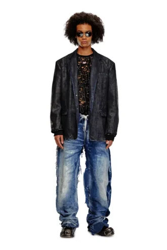 t-boxt-ls-devor T-shirt in tulle con jersey distrutto