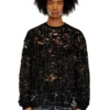 t-boxt-ls-devor T-shirt in tulle con jersey distrutto