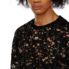 t-boxt-ls-devor T-shirt in tulle con jersey distrutto