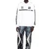 t-boxt-ls-hood-rib T-shirt con cappuccio e grafica a contrasto