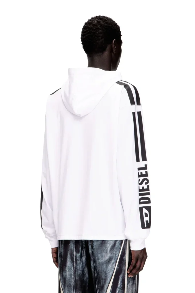 t-boxt-ls-hood-rib T-shirt con cappuccio e grafica a contrasto