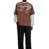 t-boxt-n14 T-shirt con logo floccato effetto consumato