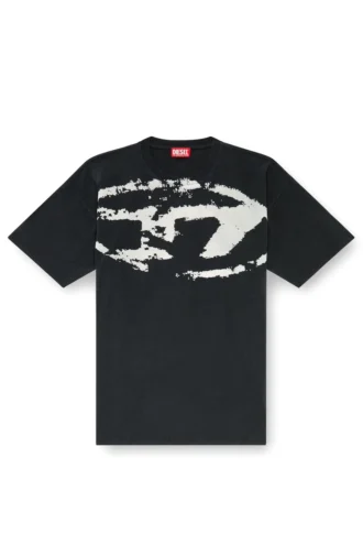 t-boxt-n14 T-shirt con logo floccato effetto consumato