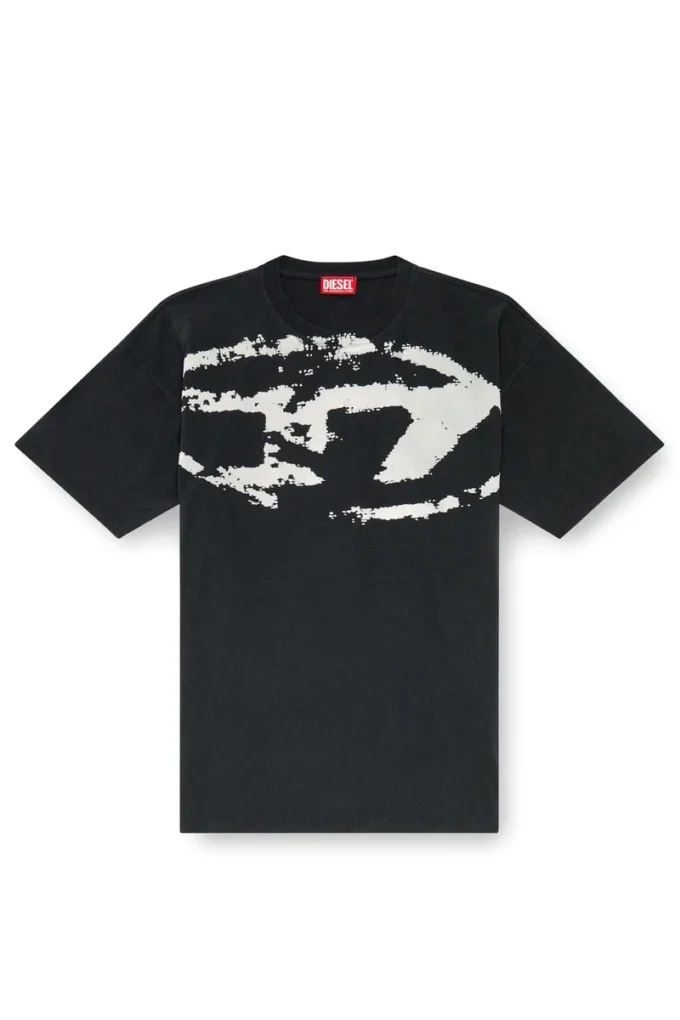 t-boxt-n14 T-shirt con logo floccato effetto consumato t-boxt-n14 T-shirt con logo floccato effetto consumato