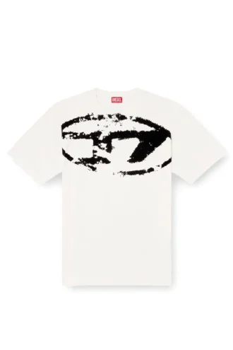 t-boxt-n14 T-shirt con logo floccato effetto consumato