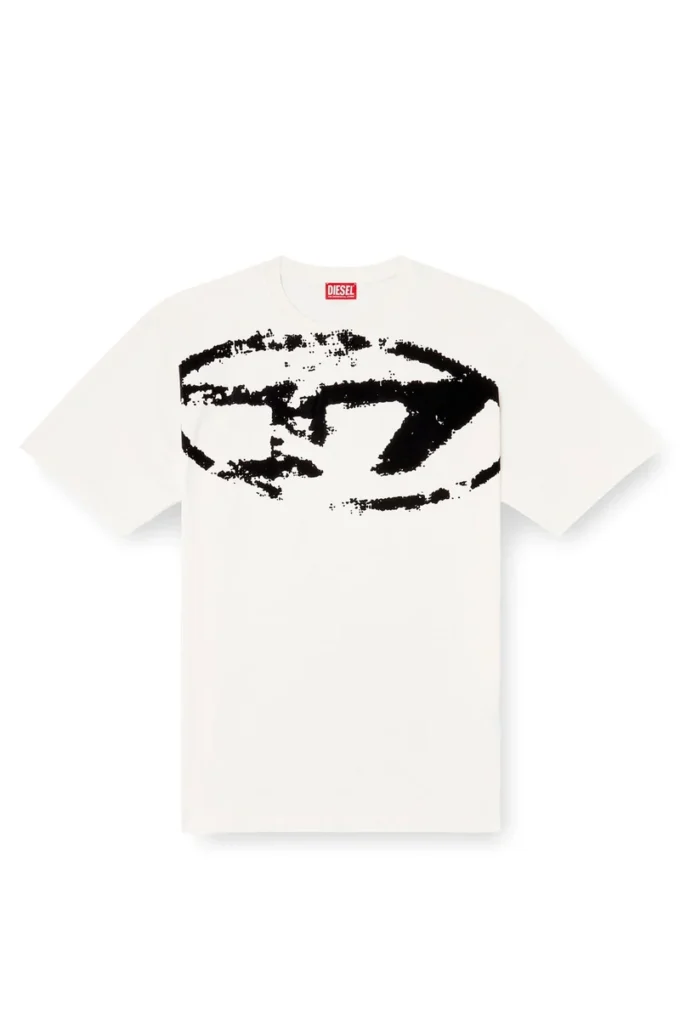 t-boxt-n14 T-shirt con logo floccato effetto consumato