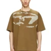 t-boxt-n14 T-shirt con logo floccato effetto consumato