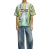t-boxt-r13 T-shirt con stampa trompe l’oeil crackle