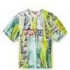 t-boxt-r13 T-shirt con stampa trompe l’oeil crackle