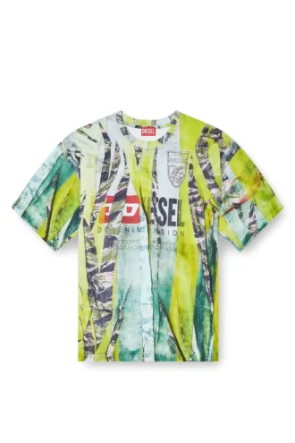 t-boxt-r13 T-shirt con stampa trompe l’oeil crackle